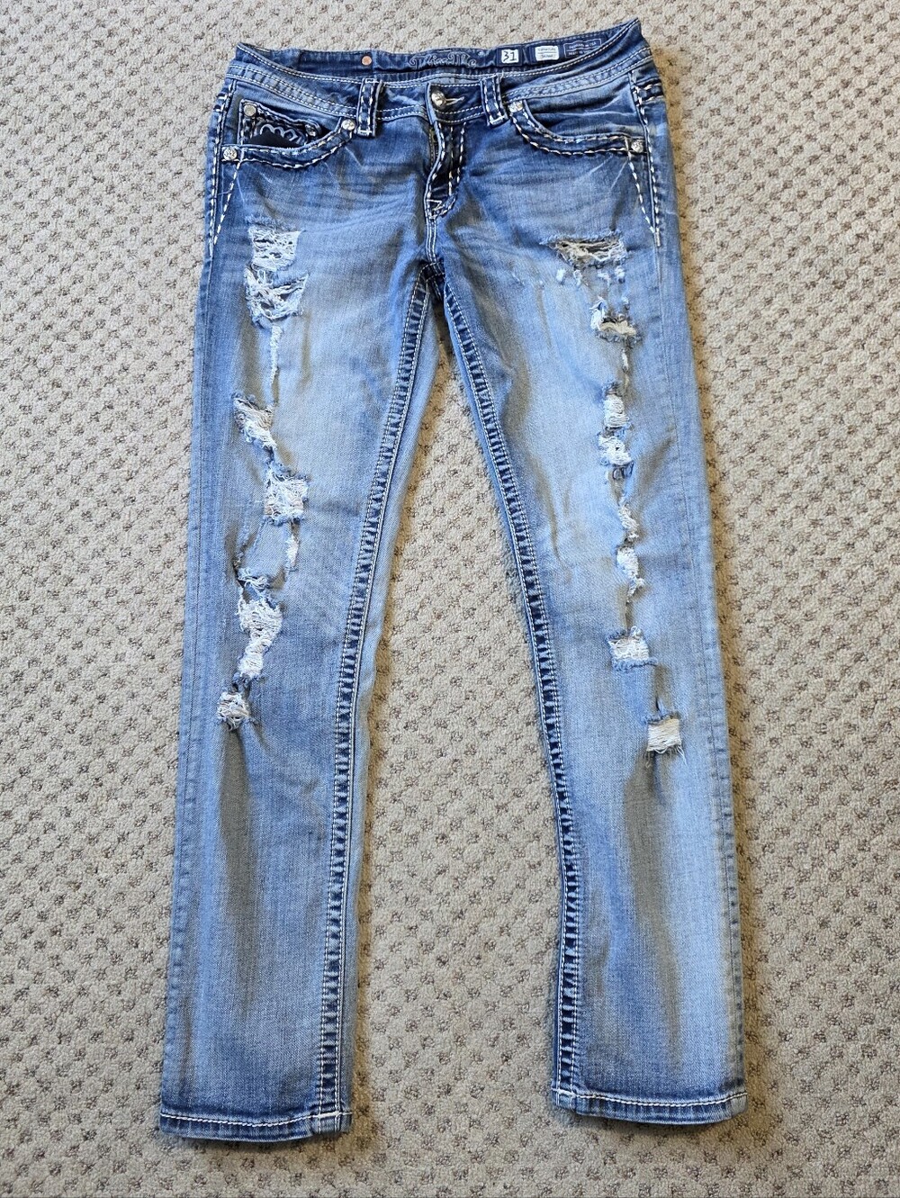Miss Me Signature Skinny Distressed Jeans
